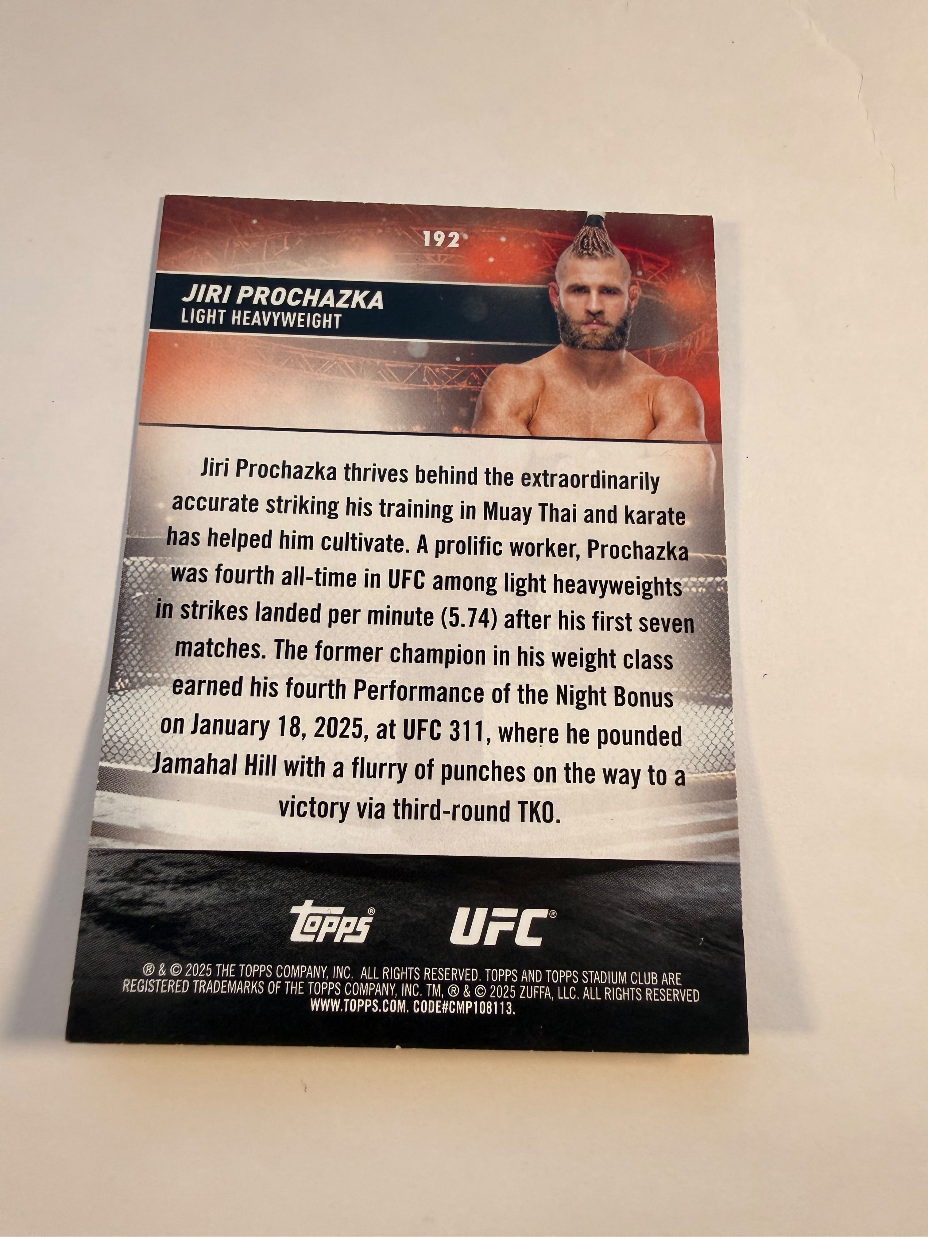 Jiri Prochazka 2025 UFC #192
